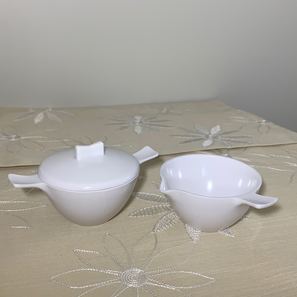 VTG Sun Valley Melmac Sugar Bowl w/Lid Creamer MCM